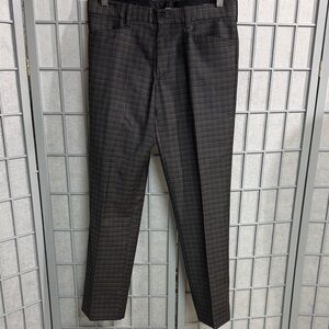 Tristan Men's Plaid Dress Pants in Charcoal and Black, Size 30